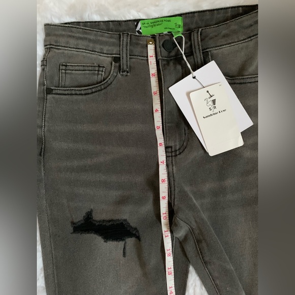 NWT Free People x Sandrine Rose Black Destroyed Rain Straight Leg Jeans. - Picture 6 of 10